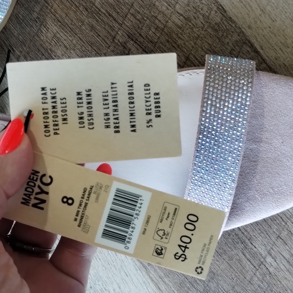 Madden NYC block heel two band rhinestone sandal - Picture 5 of 5